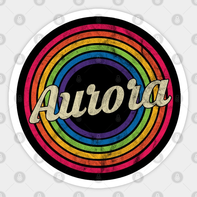 Aurora - Retro Rainbow Faded-Style Sticker by MaydenArt